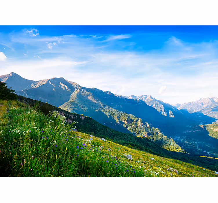 Fototapete Berg grüne Landschaft - TenStickers