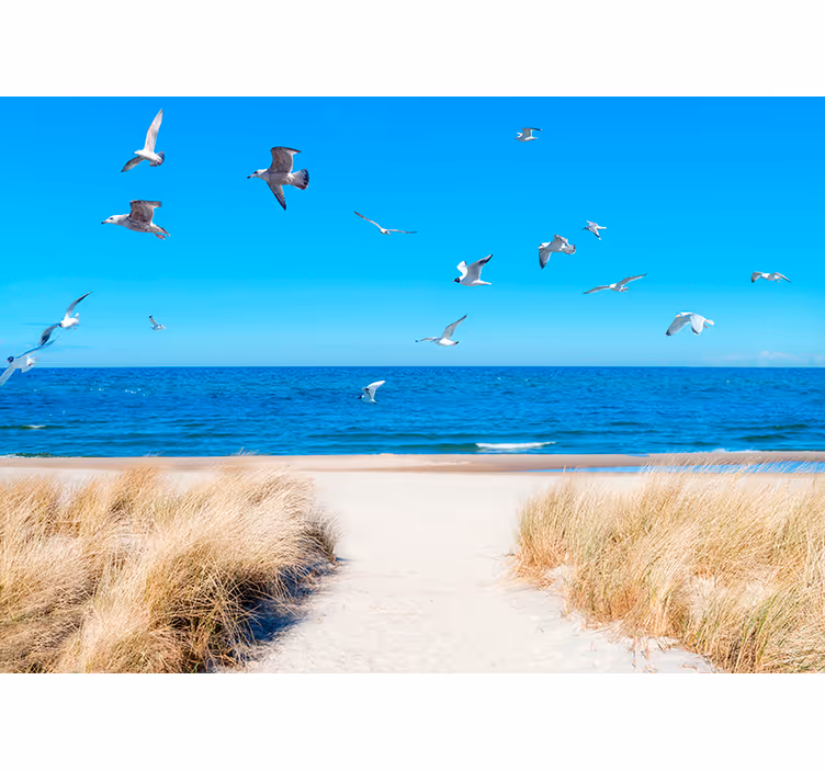 Tapete Natur Meerblick Ruhe am Meer für Wohnzimmer - TenStickers