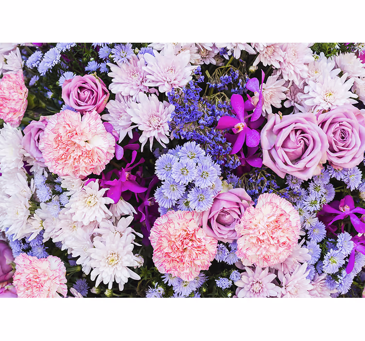 Tapete Wohnzimmer Blumen und Schlafbereich - TenStickers