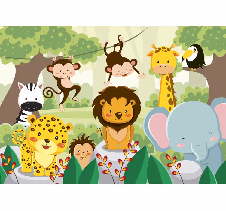 Fototapete Kinderzimmer wilde Tiere - TenStickers