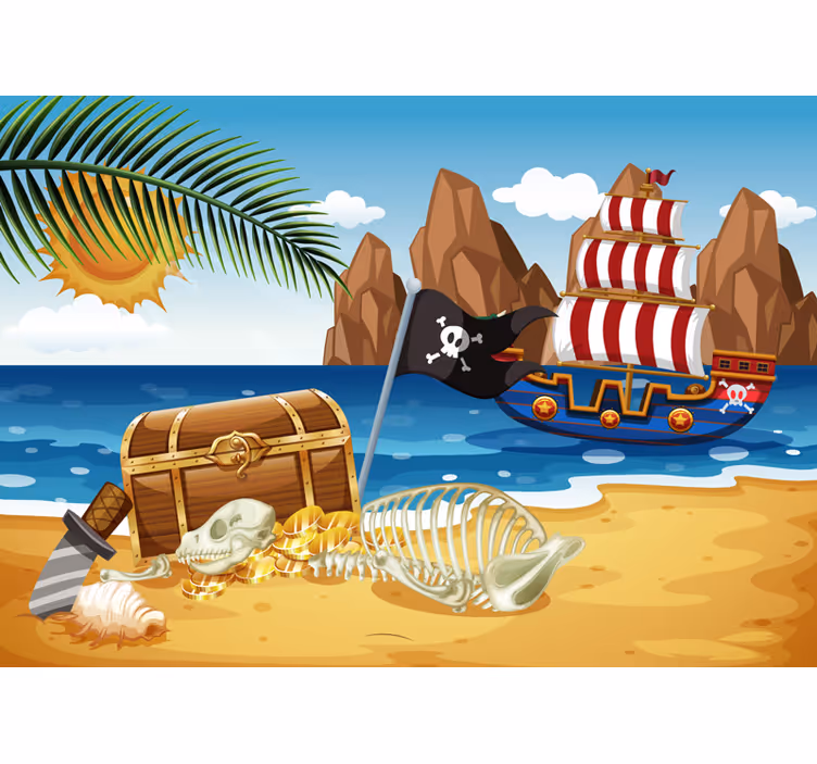 Fototapete Kinderzimmer Piratenschatz - TenStickers