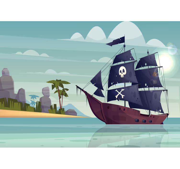 Fototapete Kinderzimmer Piratenschiff - TenStickers