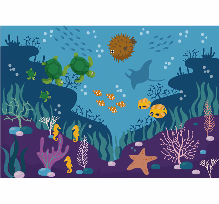 Fototapete Kinderzimmer Fische im Meer - TenStickers