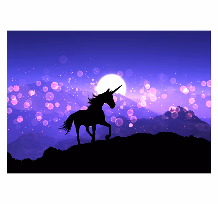 Fototapete Kinderzimmer Einhorn Silhouette - TenStickers