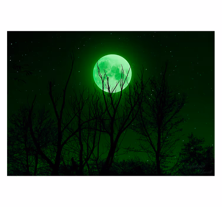 Grüner mond natur Fototapete - TenStickers