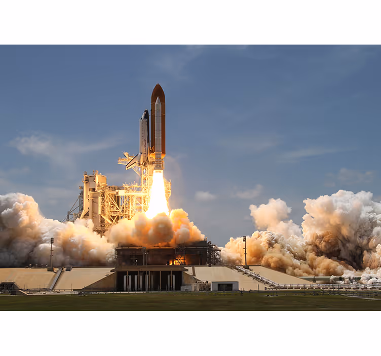 Abhebende Rakete Landschaft Fototapete - TenStickers