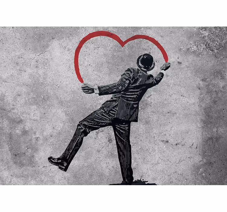 Fototapete Kunst Banksy Graffiti an der Wand - TenStickers