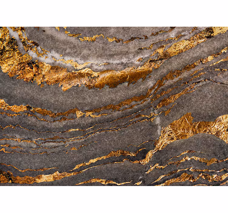 Fototapete Muster gold und blauer Marmor - TenStickers