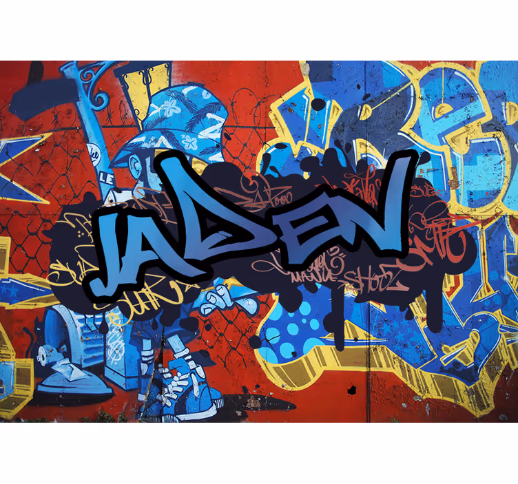 Graffiti Fototapete mit Namen Jugendzimmer - TenStickers
