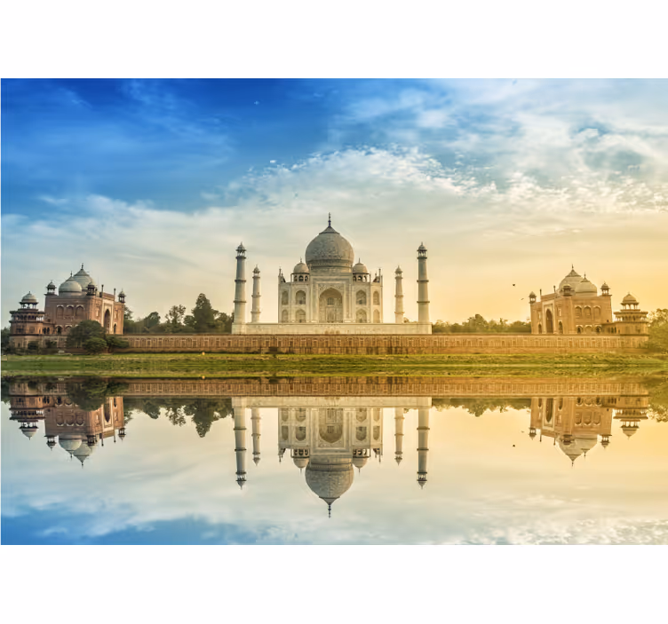 Fototapete städte taj mahal spiegeldarstellung - TenStickers