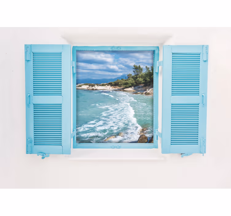 Fototapete Meer Fenster mit meerblick - TenStickers