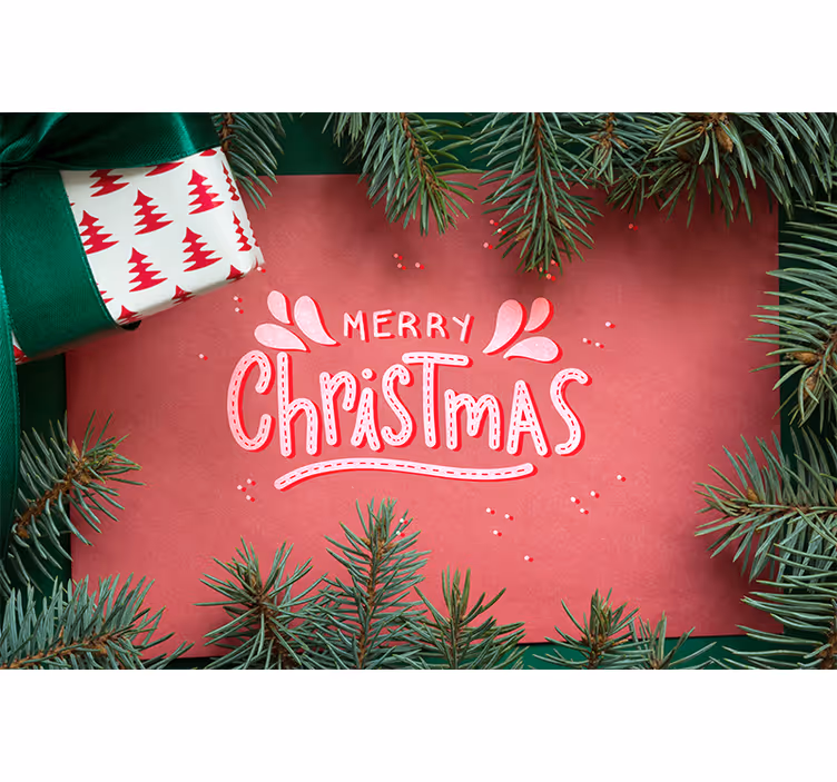Fototapete Weihnachten fröhliche Weihnachten Nachricht - TenStickers
