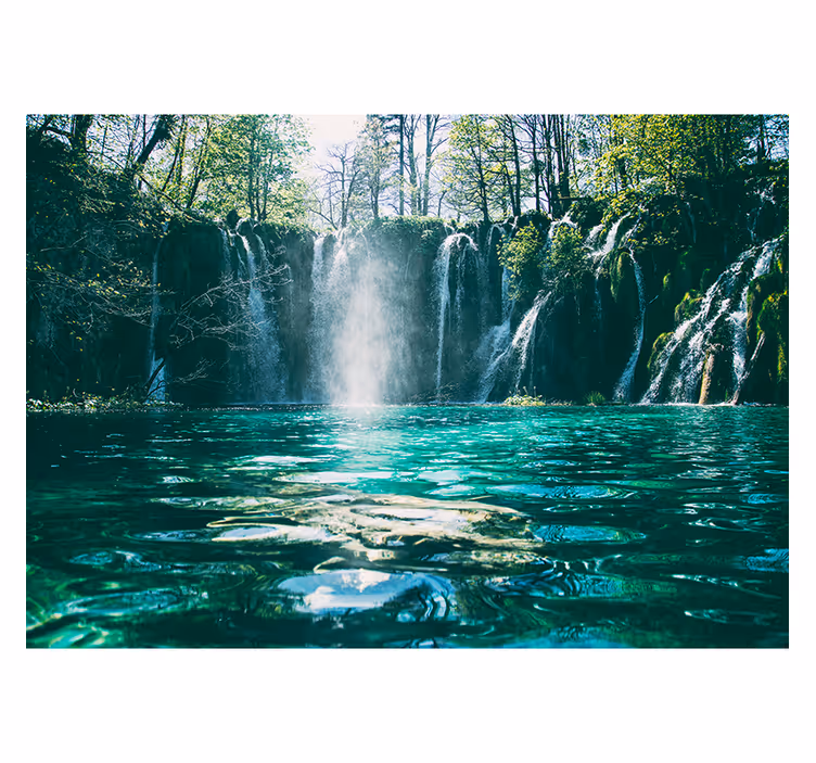Fototapete wasserfall lebendige wasserfallansicht - TenStickers