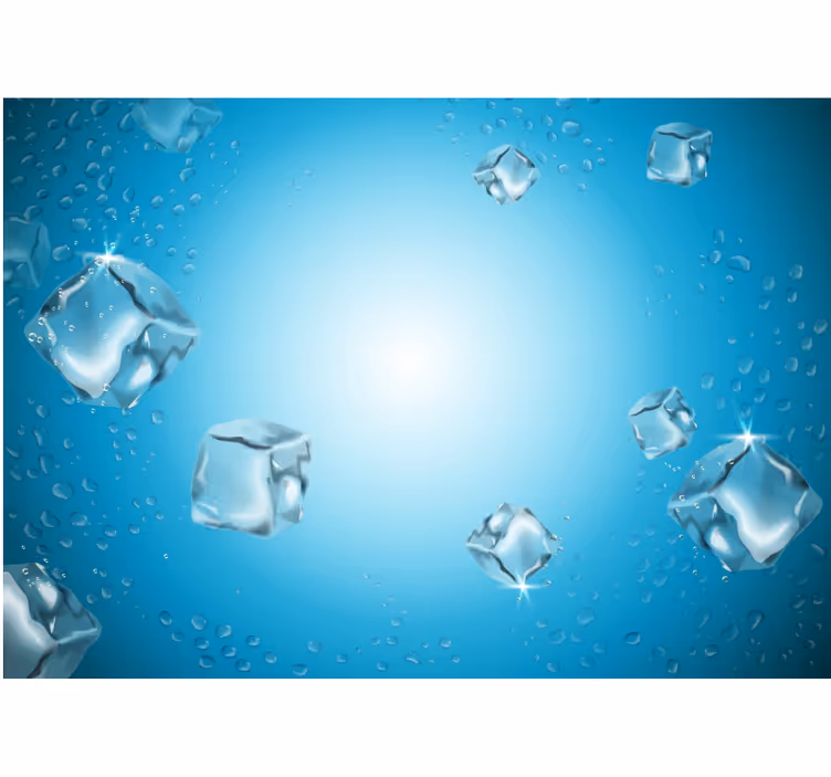 Fototapete Muster eiswürfel und wasser - TenStickers