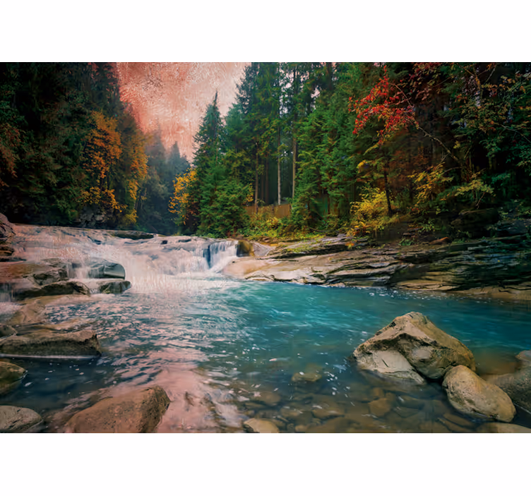 Fototapete Natur fließender gebirgsbach - TenStickers