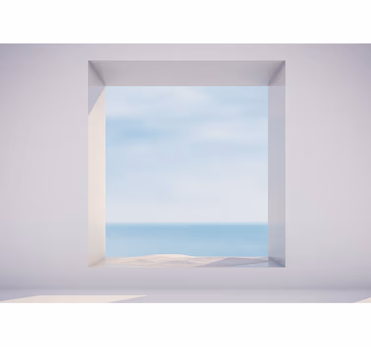 Fototapete 3D Dachfenster meerblick - TenStickers