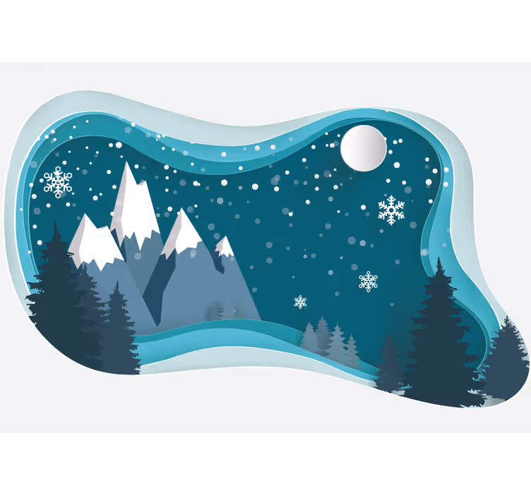 Fototapete Berg winterliche Berglandschaft - TenStickers