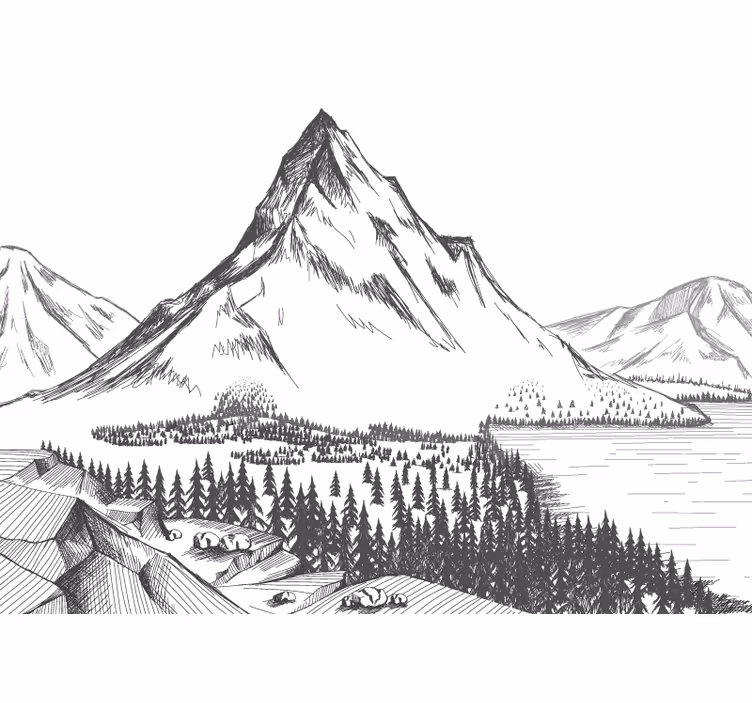 Fototapete berge grand mountain landschaft - TenStickers