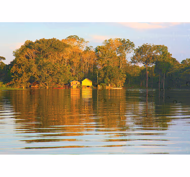 Fototapete Landschaft ruhige wasserlandschaft reflexion - TenStickers