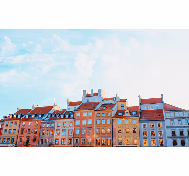 Fototapete Städte buntes stadtbild - TenStickers
