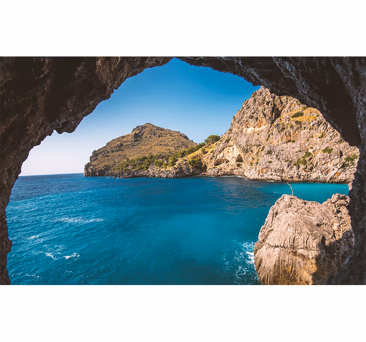 Fototapete Landschaft blick auf die küstenhöhle - TenStickers