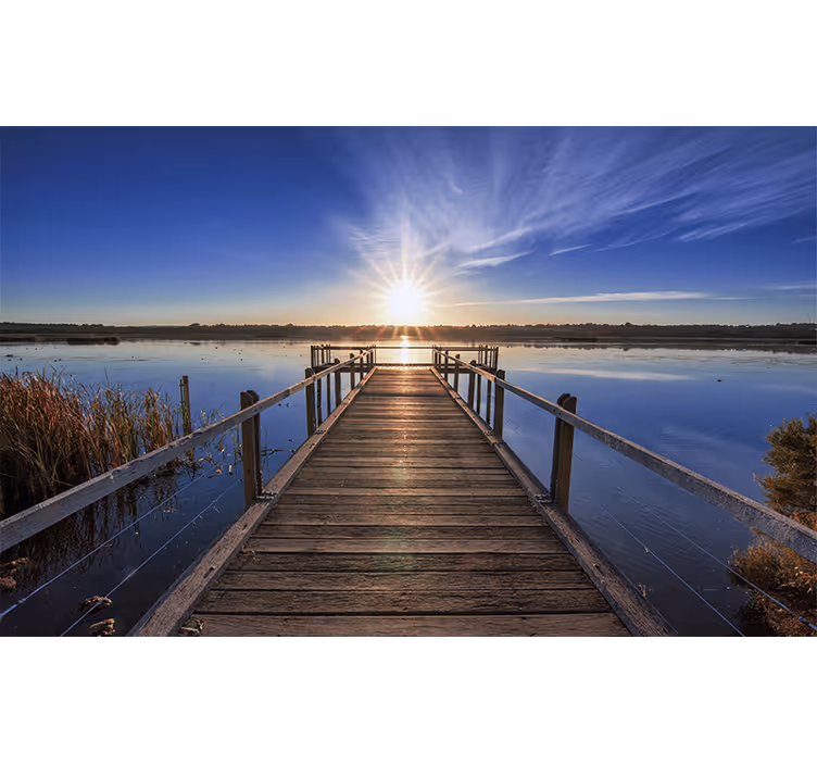 Fototapete Landschaft ruhiger sonnenuntergang pier - TenStickers