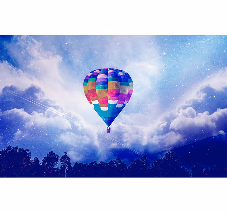 Fototapete Himmel bunter heißluftballon - TenStickers