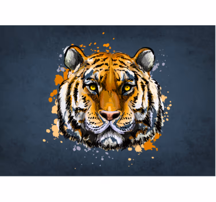 Fototapete Tiere majestätisches tigerporträt - TenStickers