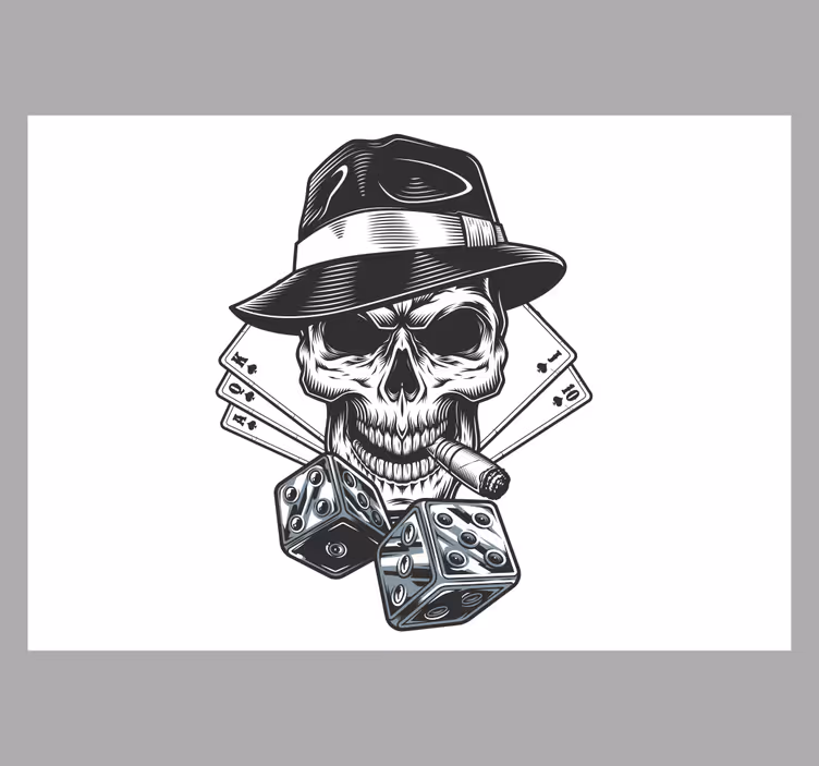 Fototapete Jugendzimmer Totenkopf Glücksspiele - TenStickers