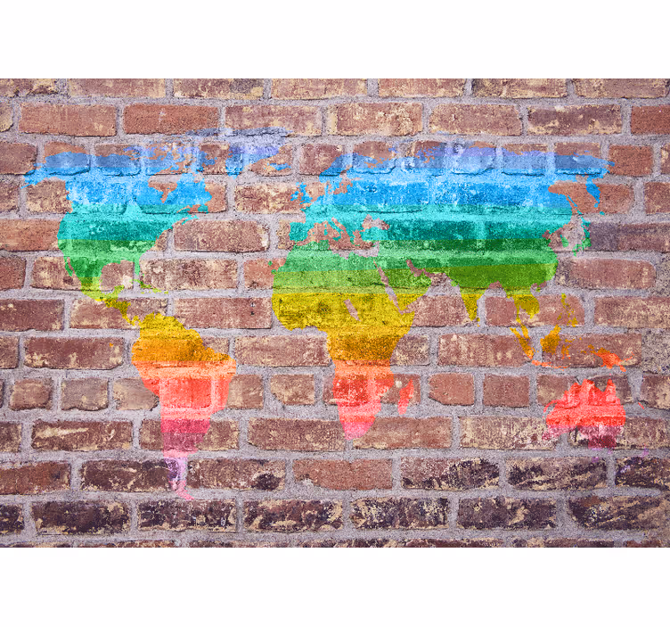Fototapete weltkarte bunte geografische darstellung - TenStickers