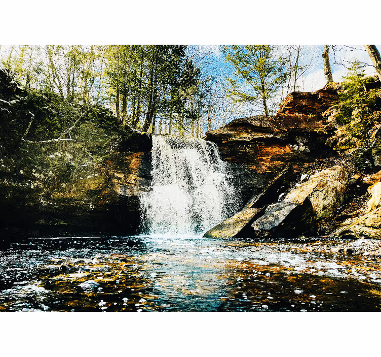 Fototapete wasserfall ruhige wasserfall-szene - TenStickers