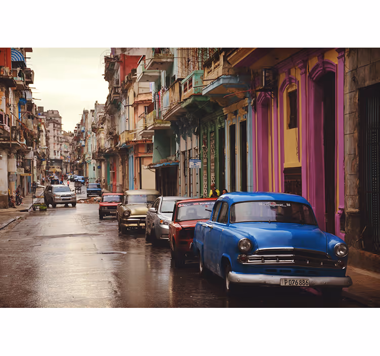 Fototapete Städte straßenszene in havanna - TenStickers