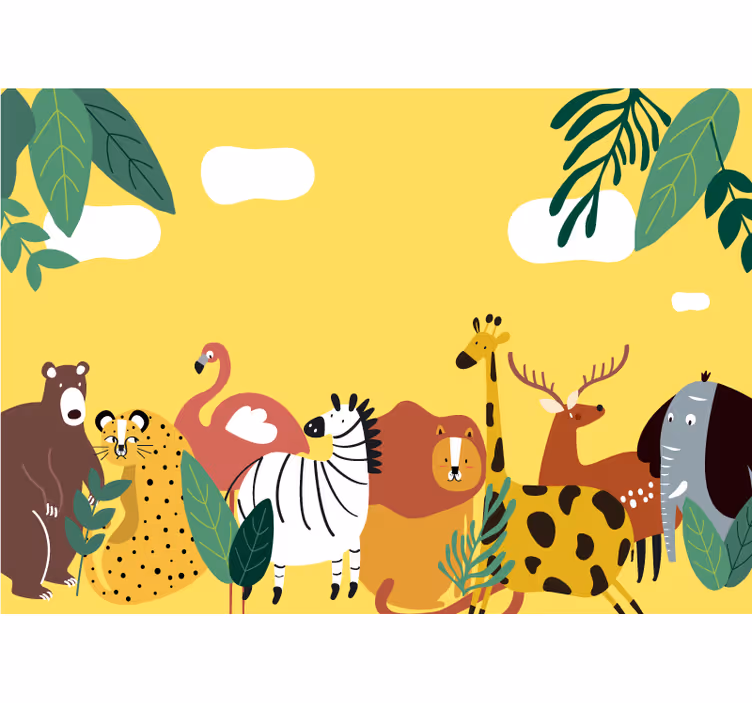 Fototapete tiere lebendige tierprozession - TenStickers