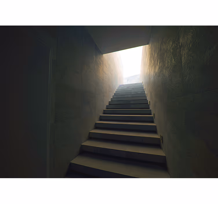 Fototapete Landschaft treppe zum licht - TenStickers