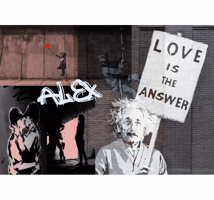 Fototapete Graffiti liebe ist antwort - TenStickers