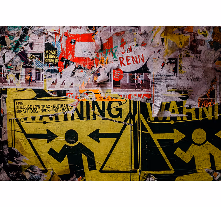 Fototapete graffiti urbane warnschilder - TenStickers