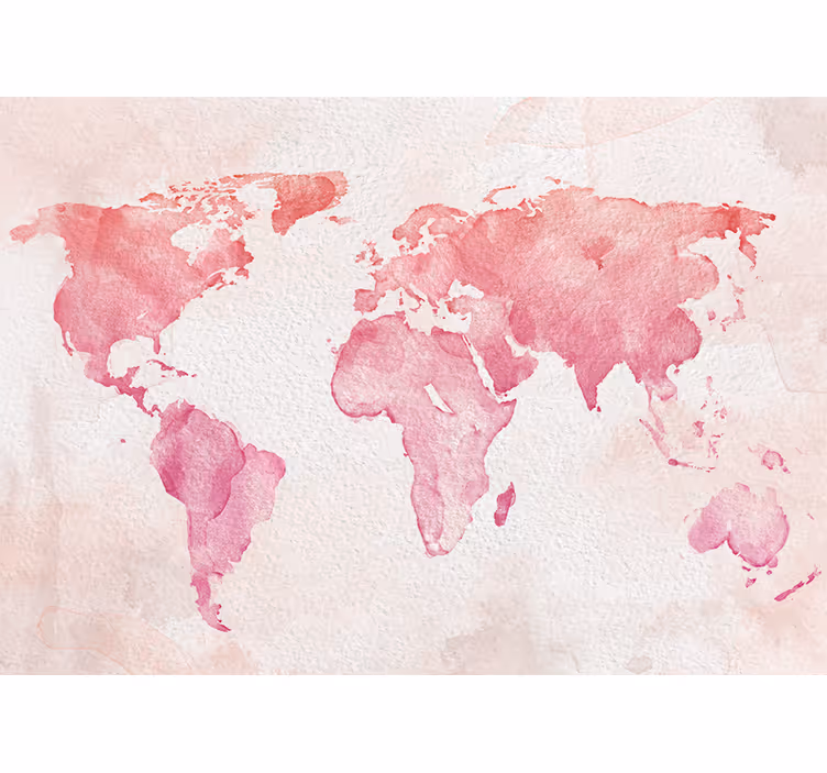 Fototapete weltkarte aquarell weltumriss - TenStickers