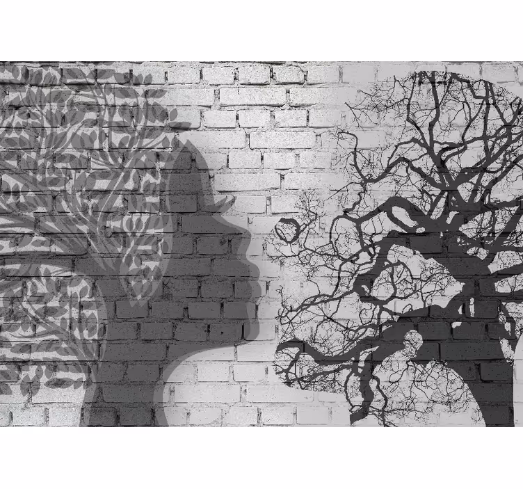 Fototapete kunst frauen-silhouette profil - TenStickers