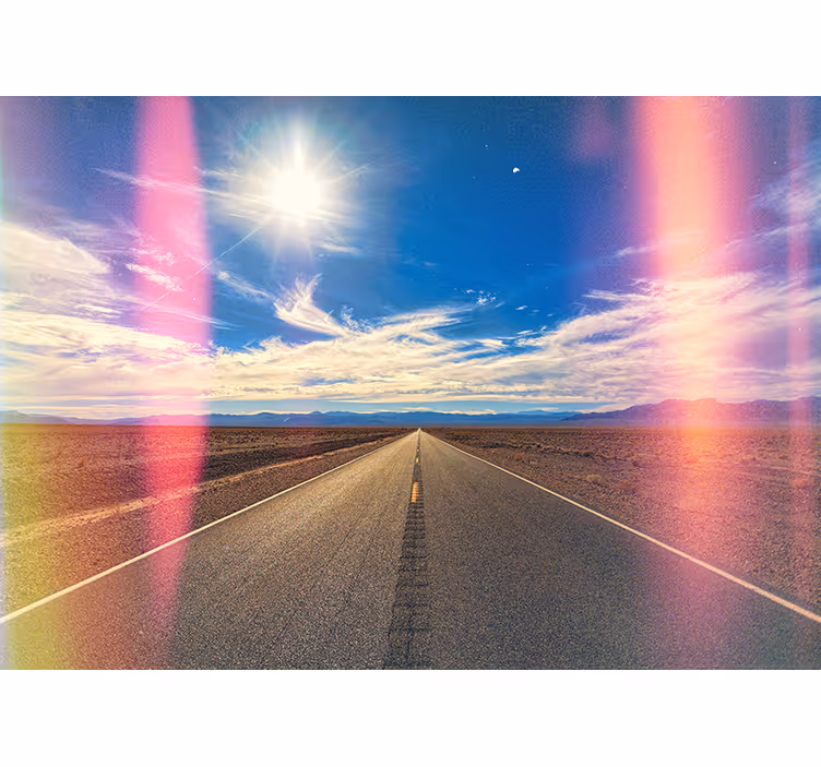 Fototapete Landschaft wüstenautobahnszene - TenStickers