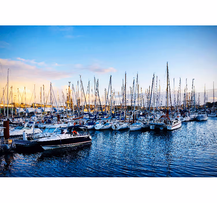 Fototapete Städte hafen mit masten - TenStickers