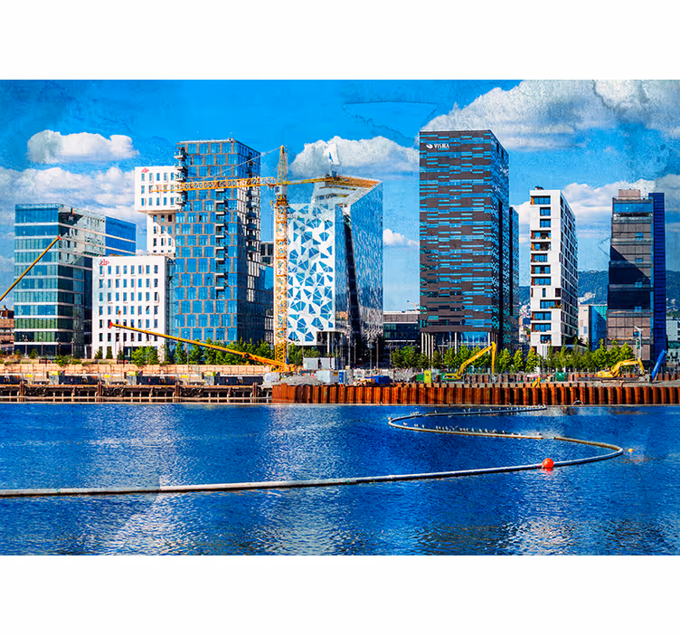 Fototapete Städte moderne stadtlandschaft - TenStickers