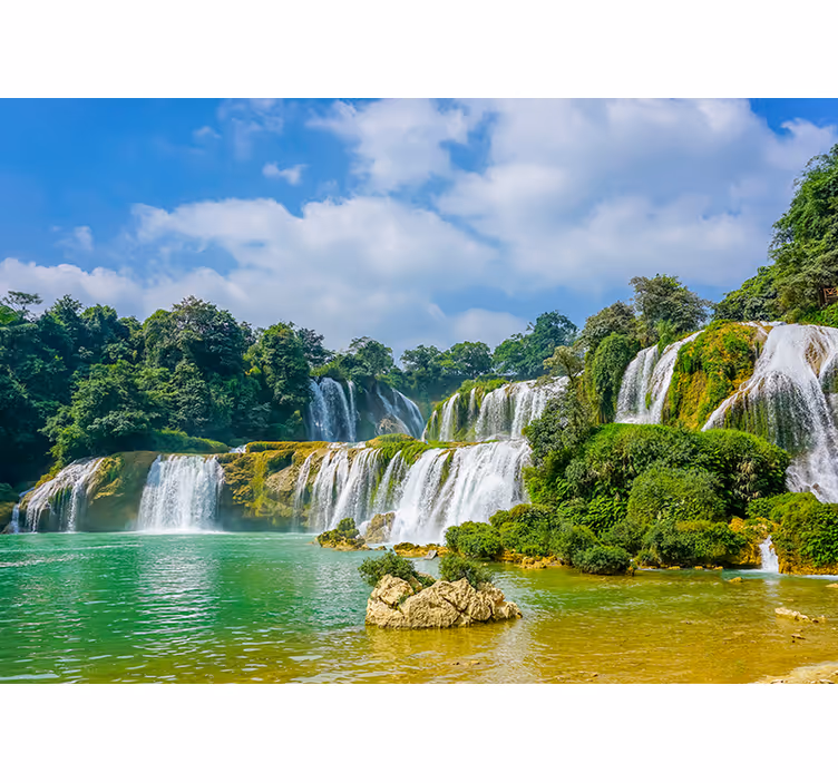 Fototapete wasserfall ruhige wasserfallansicht - TenStickers