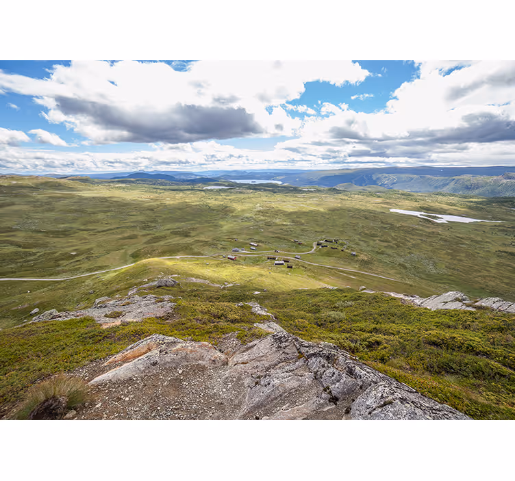 Fototapete landschaft bergige grünansicht - TenStickers
