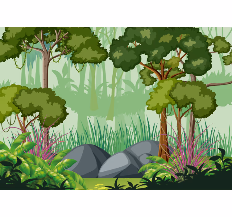 Fototapete dschungel lebendige blätterlandschaft - TenStickers