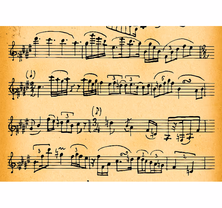 Fototapete musik mit notenblattmustern - TenStickers