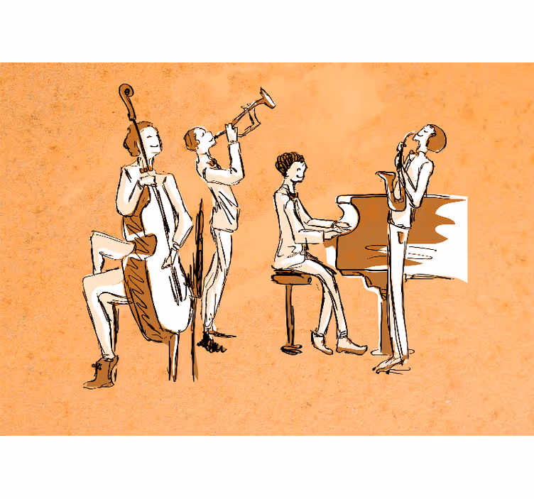 Fototapete musik jazzband aufführung - TenStickers