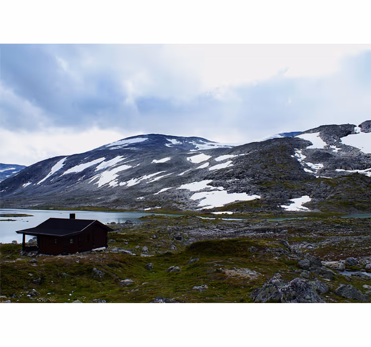 Fototapete landschaft bergsee rückzug - TenStickers