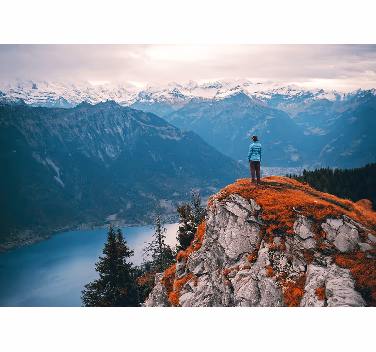 Fototapete landschaft bergblick ruhe - TenStickers
