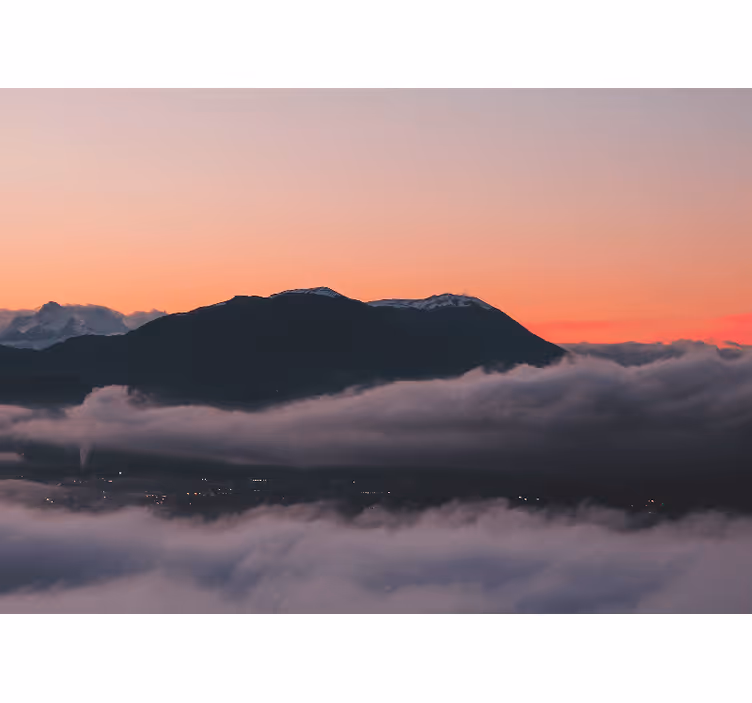 Fototapete landschaft berg sonnenuntergang ansicht - TenStickers