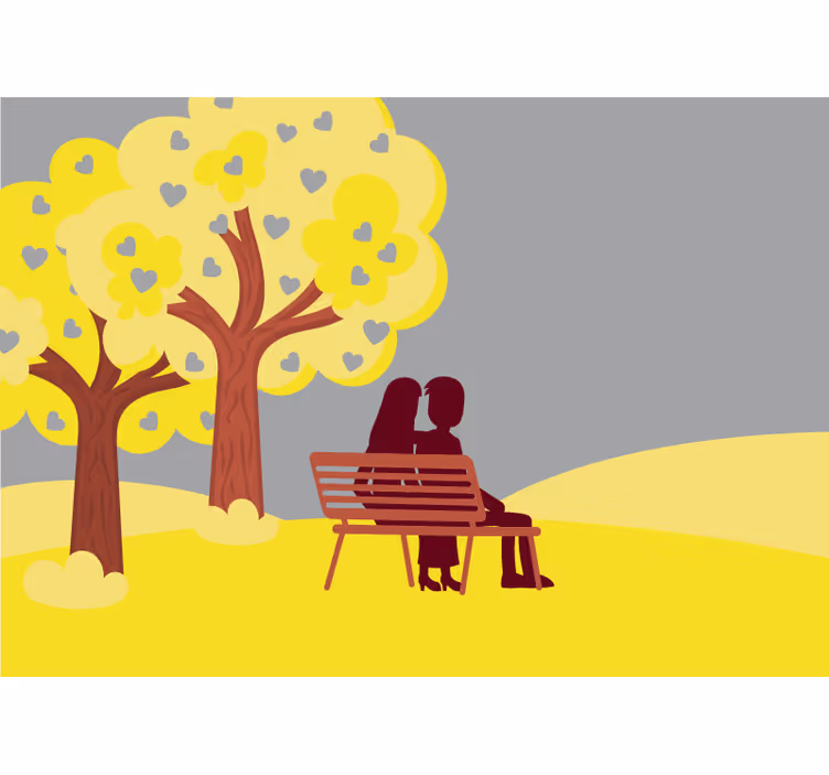 Fototapete liebe romantische paar silhouette - TenStickers